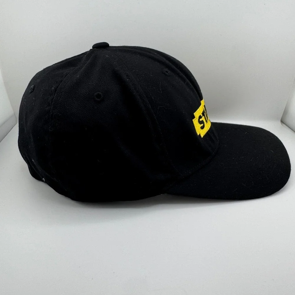 Stanley Tools Flexfit Hat Mens L-XL Black Yellow Embroidered Logo Good Condition